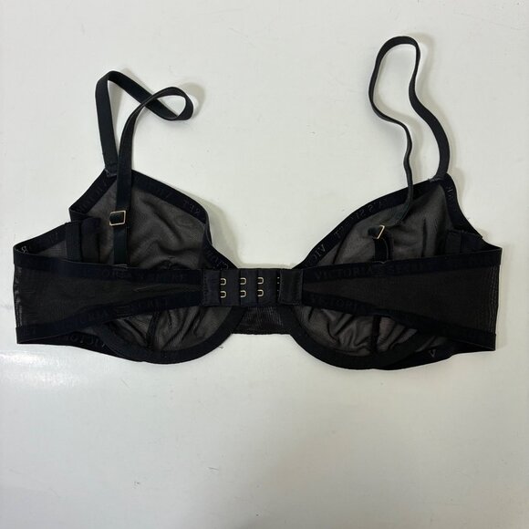 Victorias Secret Black Sheer Mesh Underwire Bralette 36B - Picture 5 of 7